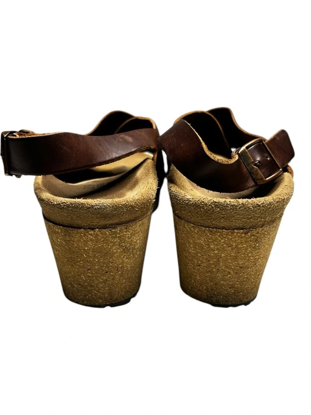 Birkenstock Papillio Samira Wedge Sandals Cognac Leather EU 39 US 8 Narrow/Med - Picture 5 of 12